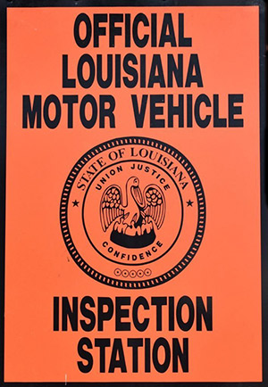 Official Louisiana Motor Vehicle Inspection Station - Sticker from A1 Quick Oil LLC